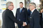 LH Christopher Drexler (l.) begrüßte Finanzminister Magnus Brunner (r.) in Graz.
