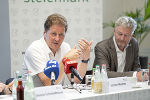 Pressekonferenz zum Thema Hochwasserschutz mit Abteilungsleiter Johann Wiedner und  Bgm. Michael Viertler (Deutschfeistritz) im Medienzentrum Steiermark.